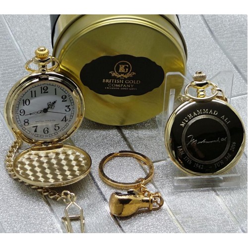 Muhammad Ali Pocket Watch and Boxing Glove Keyring Muhammad Ali Pocket Watch and Boxing Glove Keyring